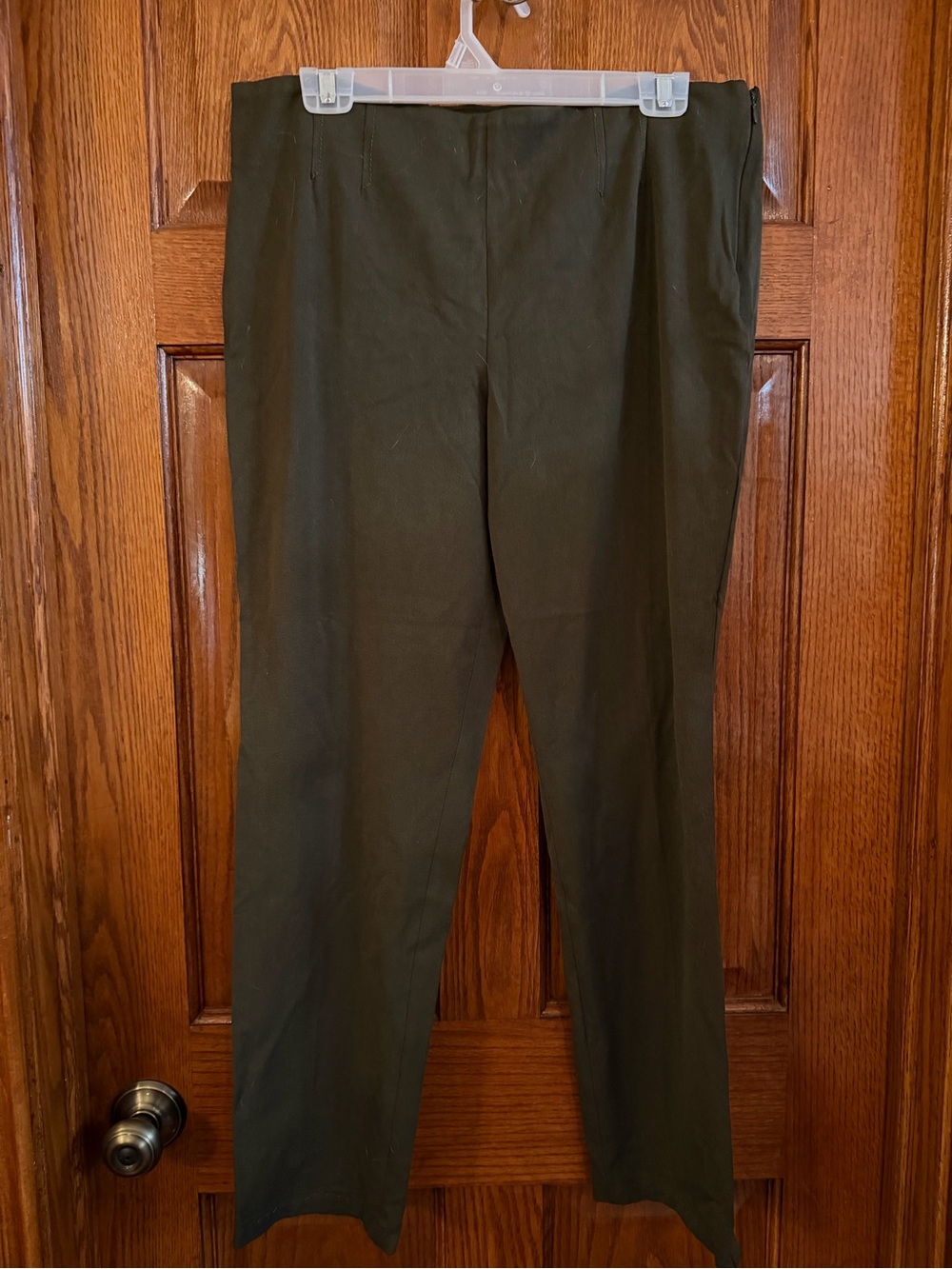 Talbots Petite 14P Dark Green Straight Leg Flat Front Dress Pants